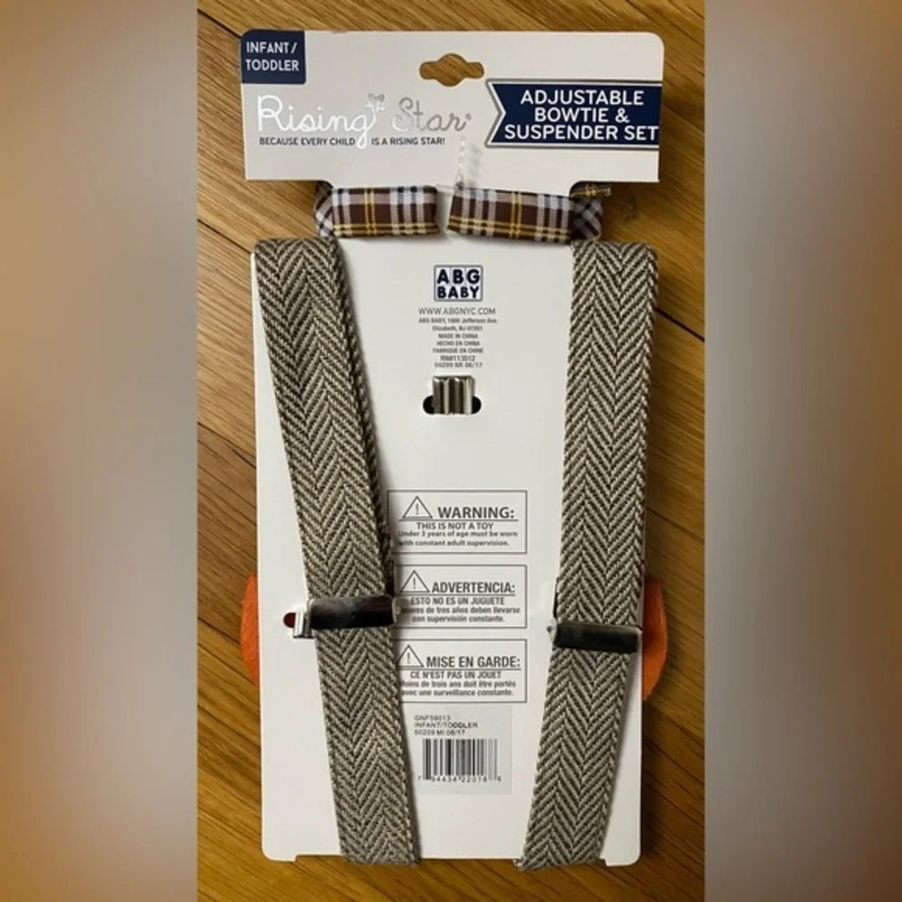 Rising Star Matching Bow Tie & Suspenders Fox Plaid